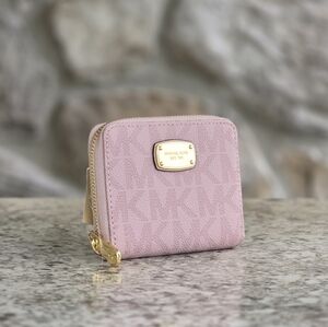 Michael Kors Jet Set Logo Bifold Pink Wallet